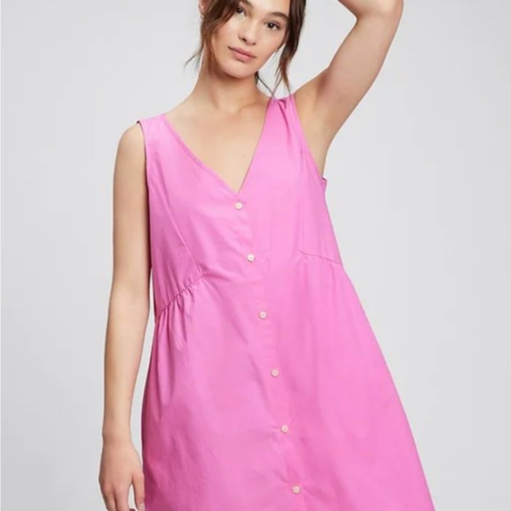 GAP V-Neck Button Front Dress Petite S